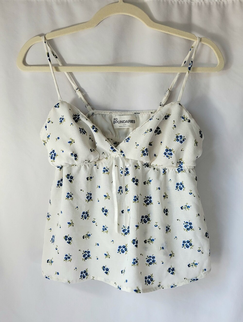 Y2K Coquette Babydoll Top Women's Sm Cottagecore Meadowcore White Dainty Floral